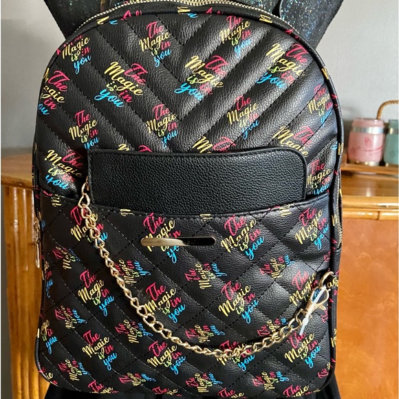 The Magic is You Black Backpack with Colorful Graphics with Black Cosmetic Bag main image 5